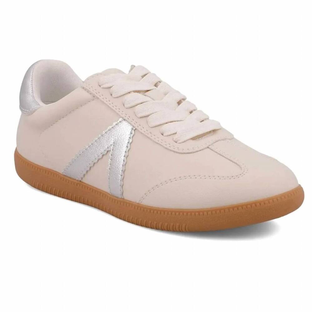 NEW MIA women's klair faux suede leather sneakers in washed white